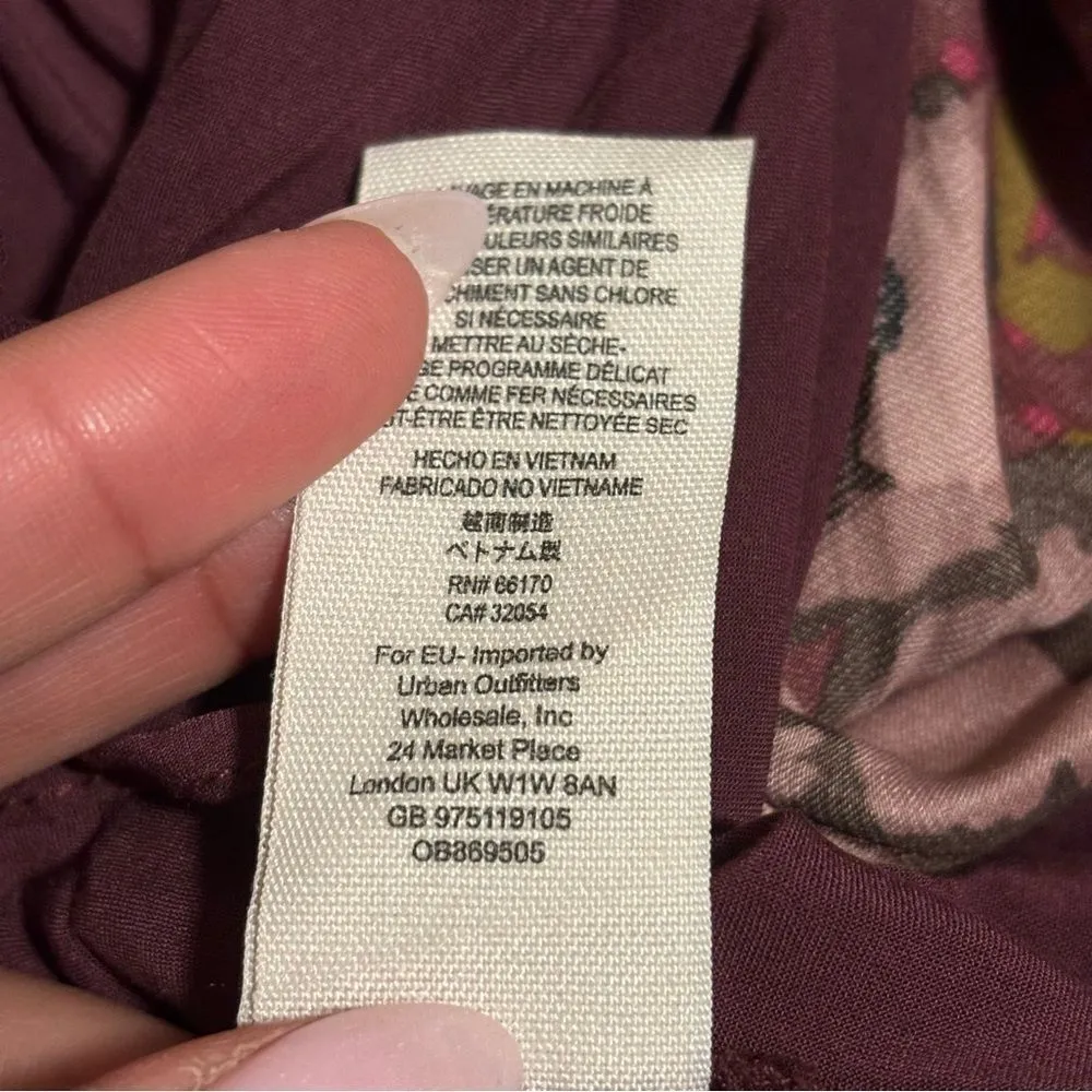 Free People Morning Light Long Sleeve Purple Maroon Floral Dress- Size 4 - Image 11