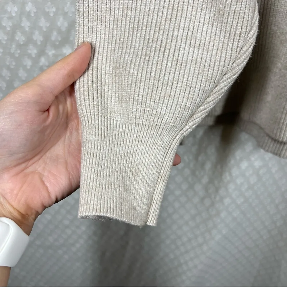 Free People Cream‎ Ribbed Softly Structured Tunic Sweater - Image 6