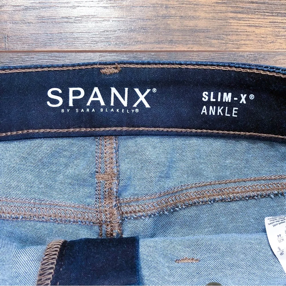 SPANX • Slim-X Ankle Jeans skinny jeggings Midnight Rinse dark wash indigo crop - Image 4