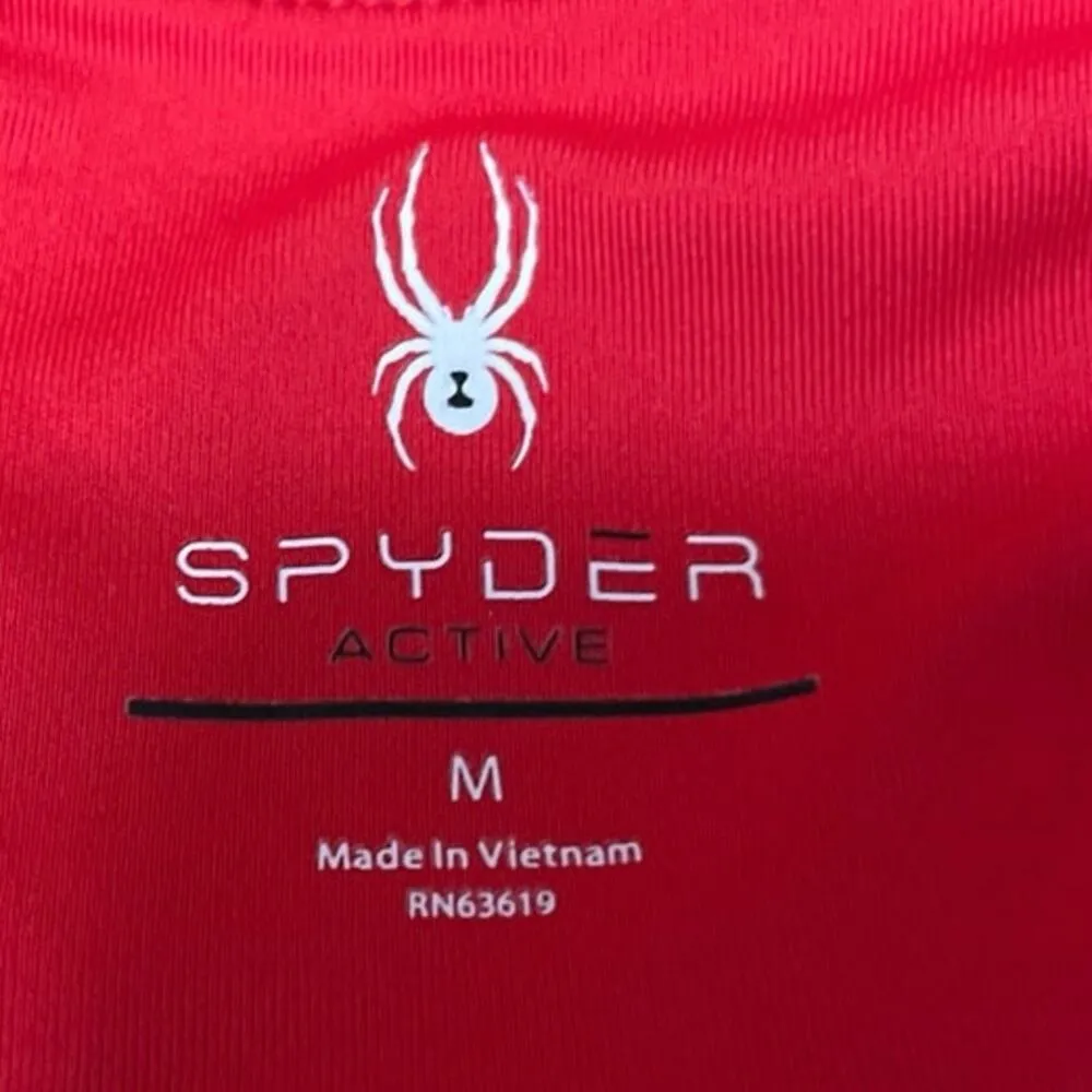 Spyder Active Women's Red Racerback Sleeveless Athletic Sports Bra Crop Top Sz M - Image 4