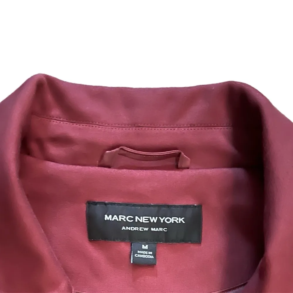 Andrew Marc Maroon‎ Longline Blazer Coat Gold Button Classic Jacket Size M - Image 7