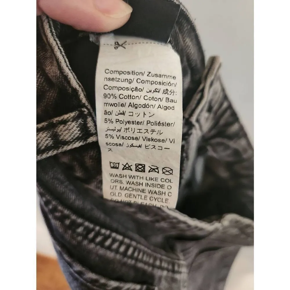 Lee Shein Jeans Size Large High Rise Stretch Mom Jean Black Acid Wash - Image 4