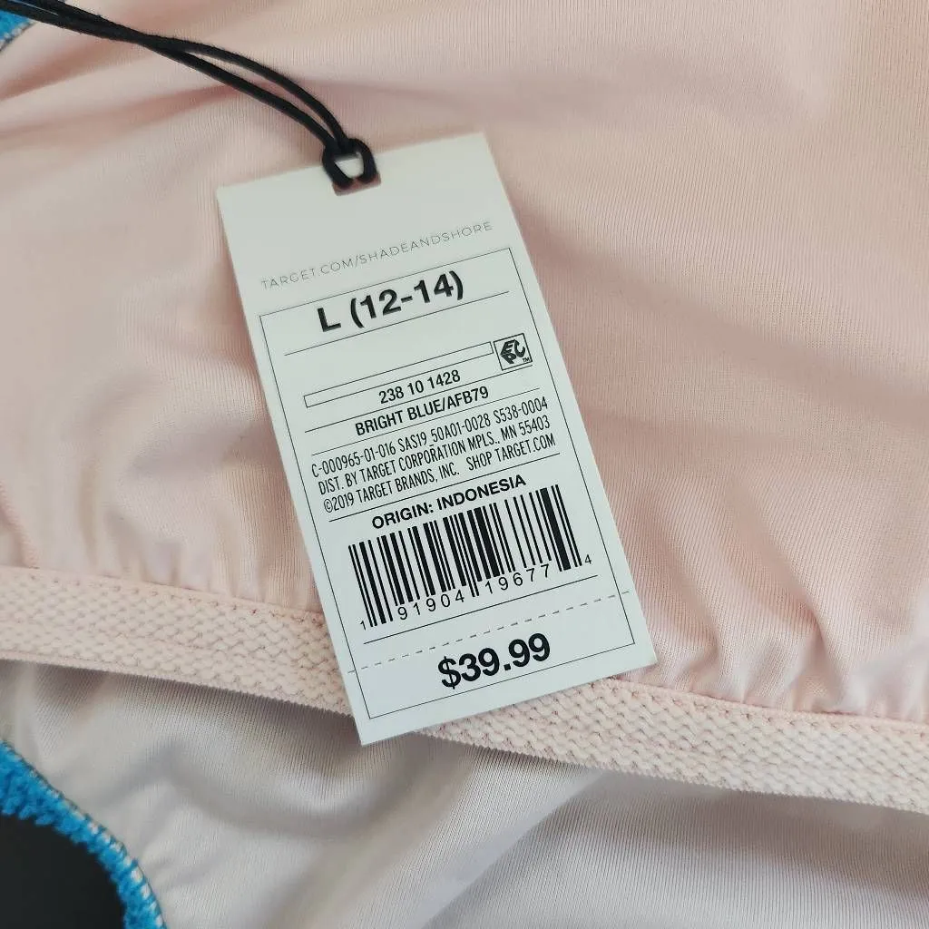 Shade & Shore Blue One-Shoulder One-Piece Swimsuit NWT Size Large 12-14 - Image 10