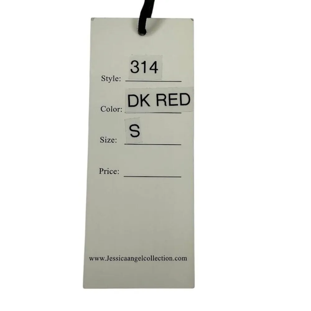 Jessica Angel 314 V-Neck High Leg Slit Strappy Back Gown Dark Red Size Small NWT - Image 5