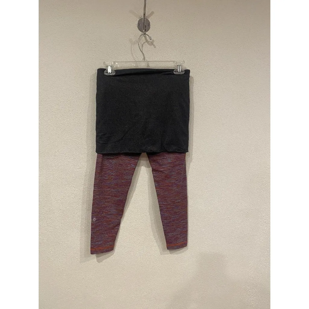 Lululemon Yin to You Skirted Leggings Womens 6 Multicolor Stripe Ankle Yoga - Image 5