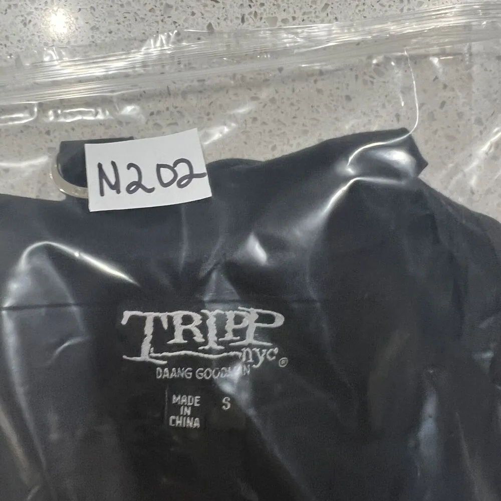Tripp NYC Sz S Dress Daang Goodman Black Grommet Harness Dress Goth Emo Stretch - Image 10