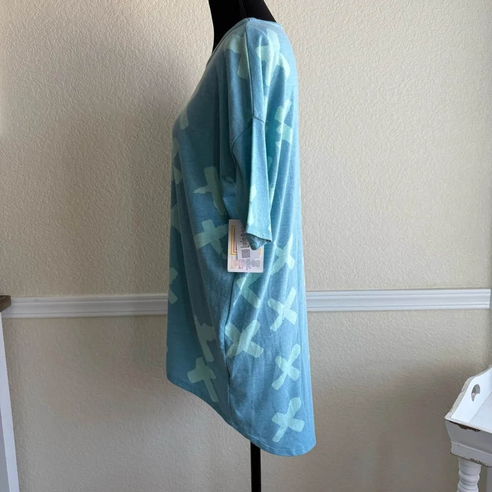 Blue Oversized Irma Tee XXS LuLaRoe Simply Comfortable Boxy Fit Top NWT Tunic - Image 3