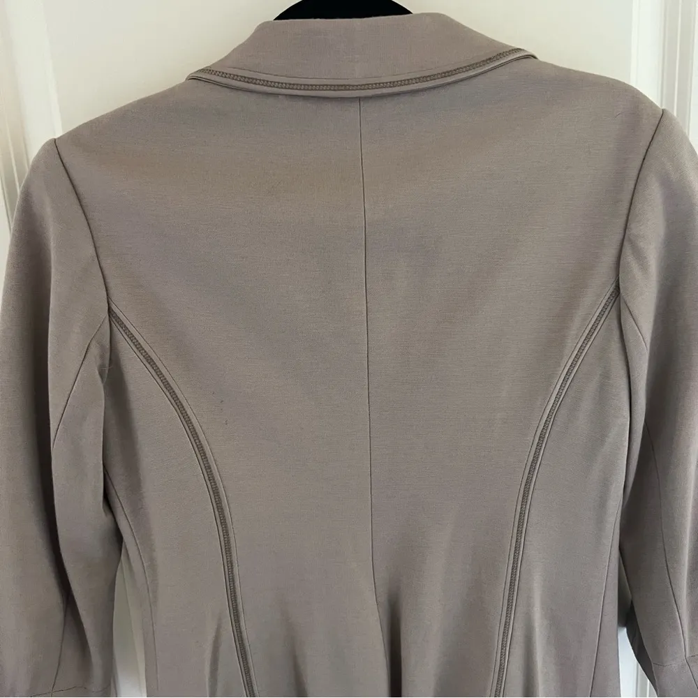 Anthropologie Yoana Baraschi Knit Silk-Lined Blazer Taupe | S - Image 5