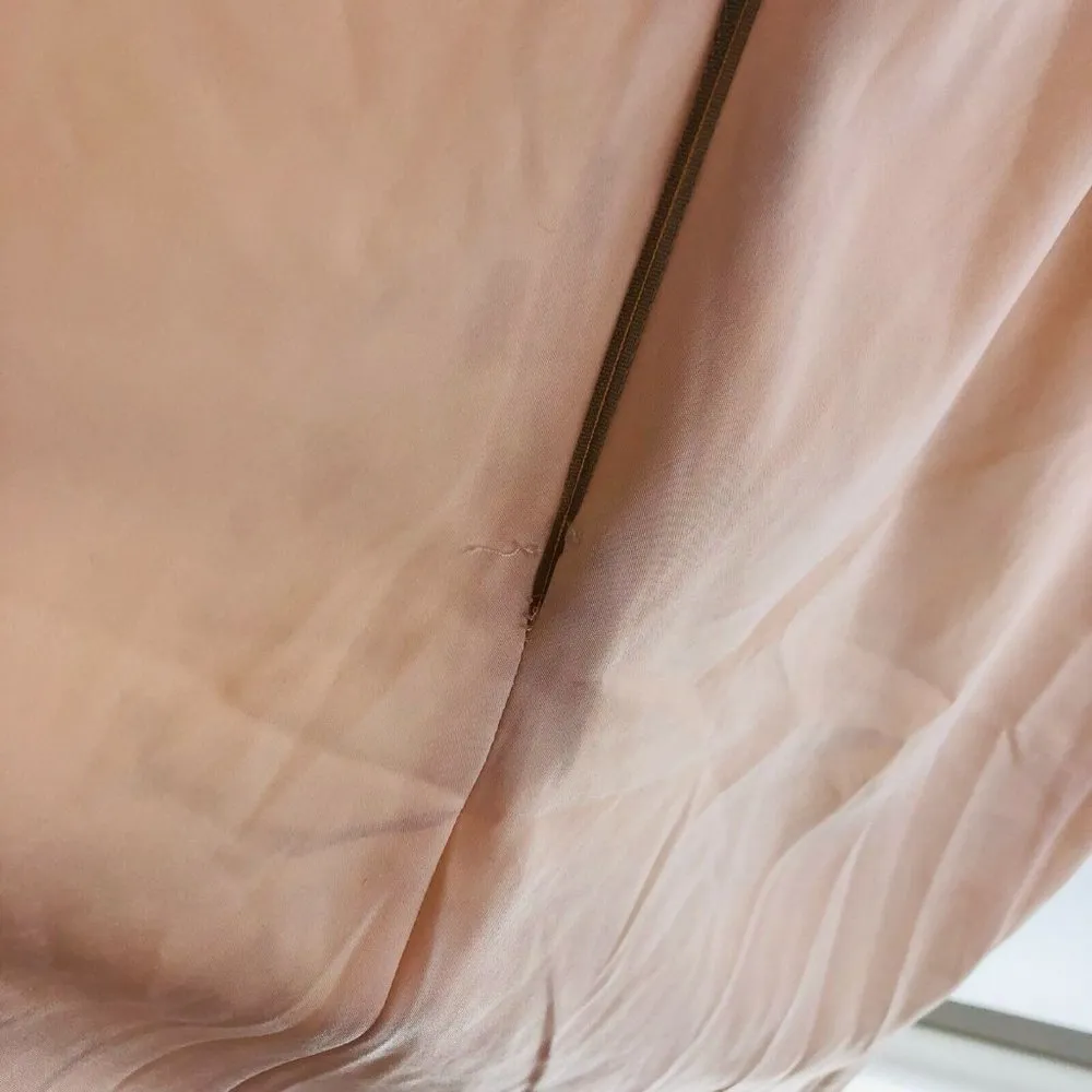 Topshop Dress Deep V Flutter Sleeve Tie Back Low Back Cold Shoulder Peach Size 4 - Image 3