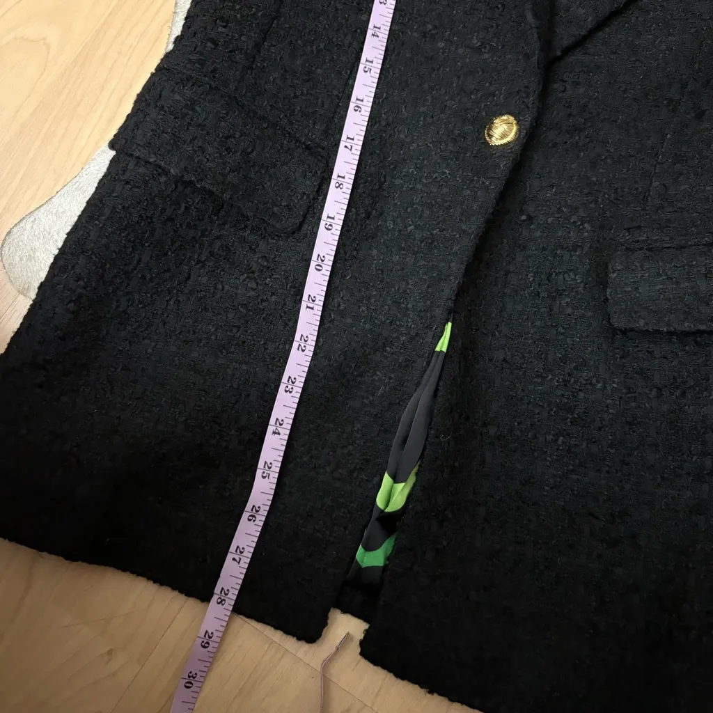 ZARA Black Tweed Textured Blazer Size‎ Medium - Image 10