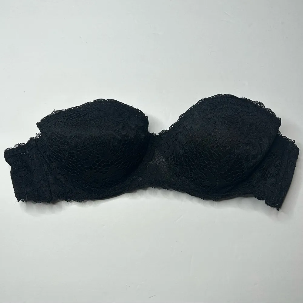 Xhilaration Black Strapless Bra 34C Sweetheart Neckline and lace - Image 5