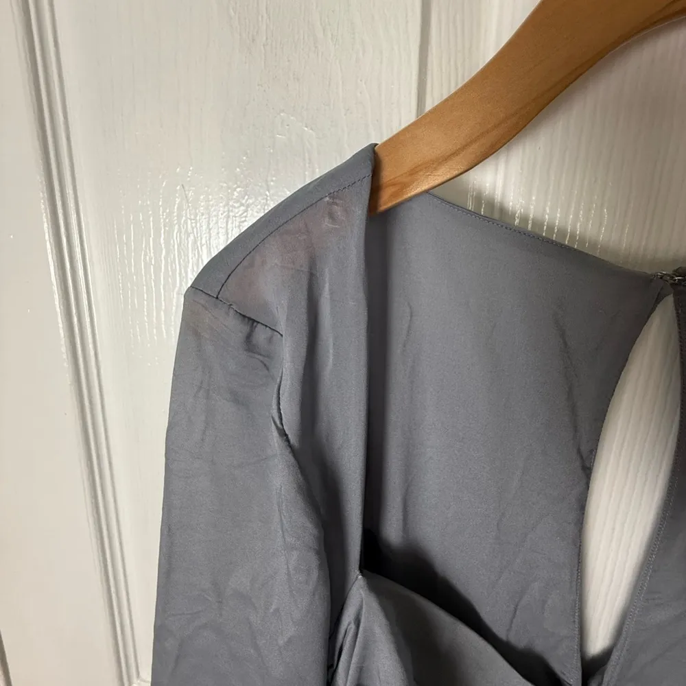 House of CB Camille Dove Grey Real Silk Mini Dress M - Image 5