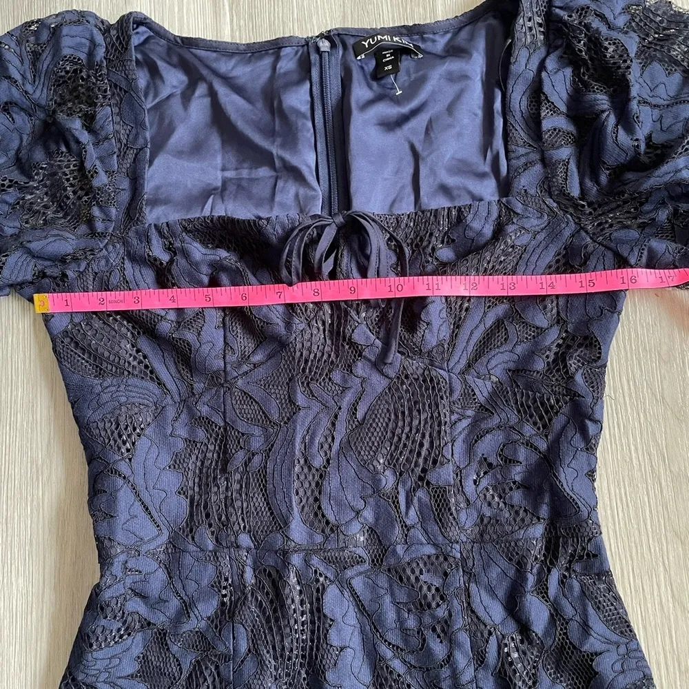 NWOT Yumi Kim Blue Lace Mini Ruffle Lace Dress size XS - Image 5