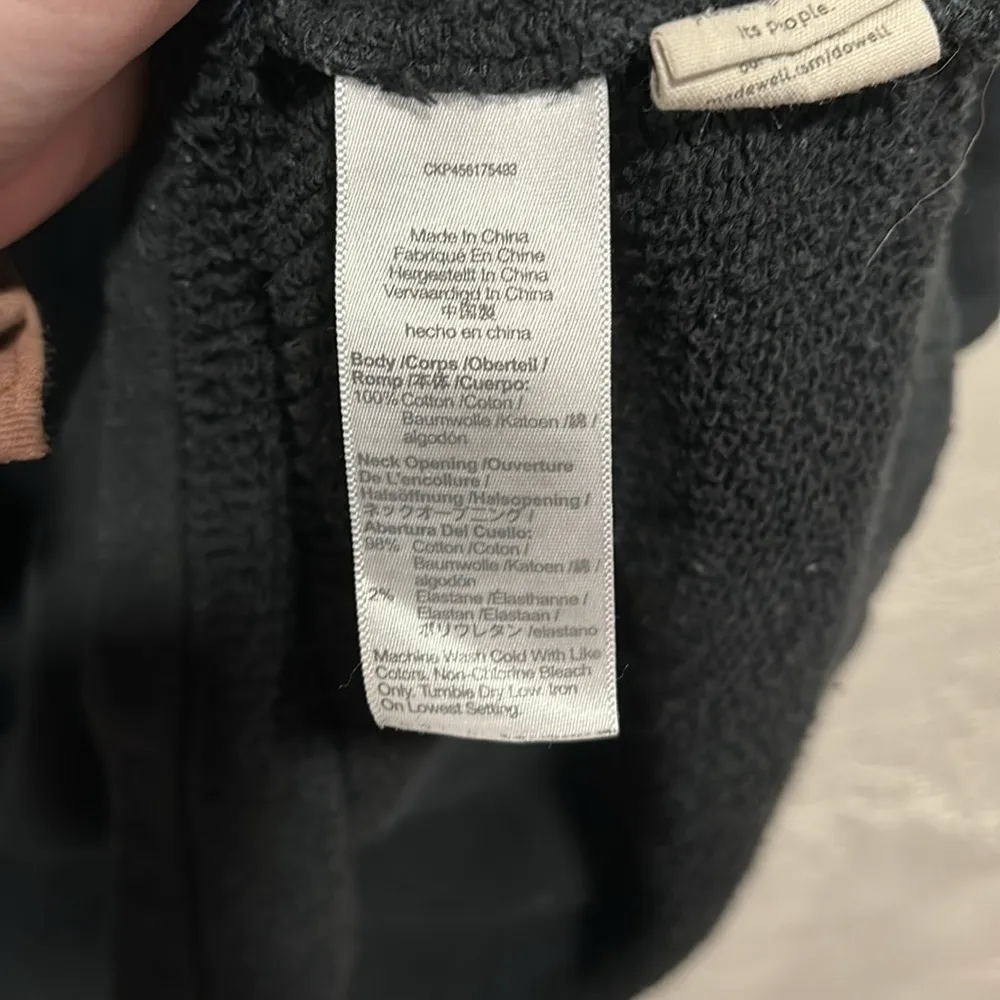 Madewell MWL Airyterry Sweatshirt Tee Dress Black Tunic size small - Image 3