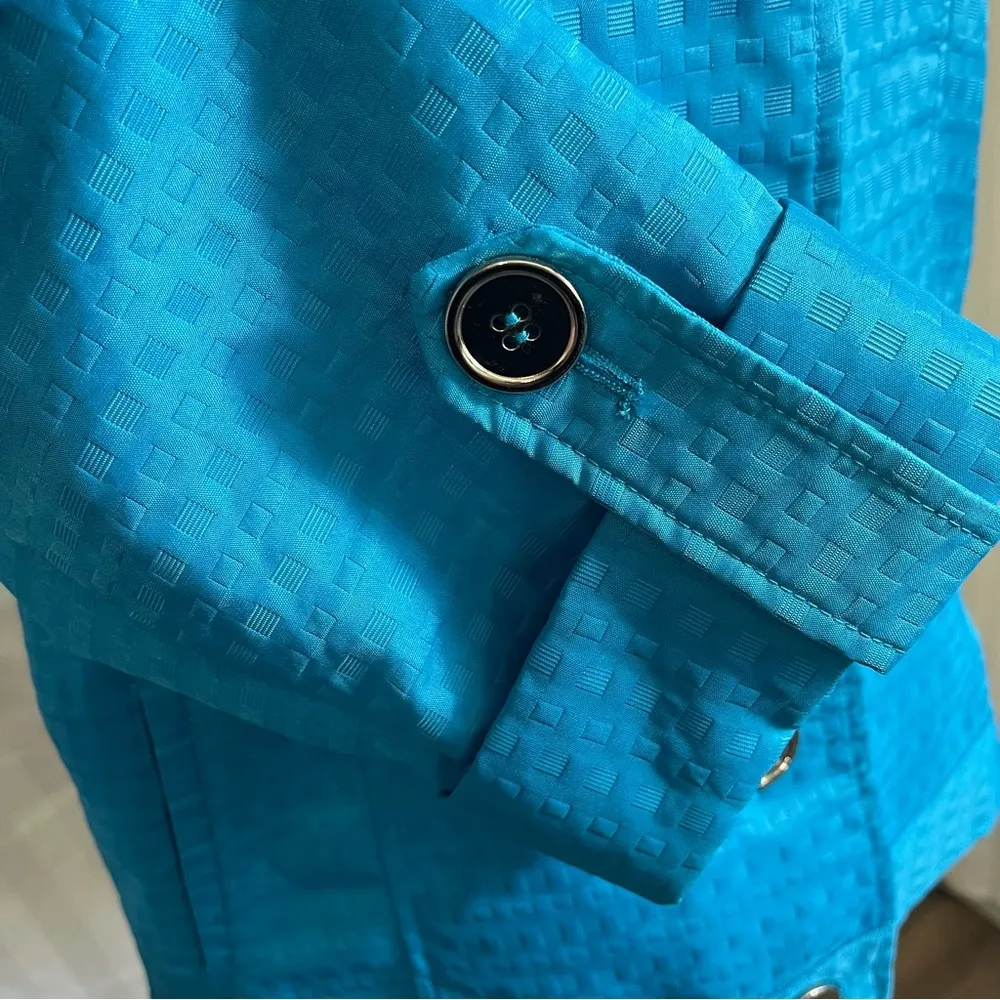 TanJay Women’s Blue Turquoise Boxy Baseball Style Jacket Petite Size 6 - Image 5