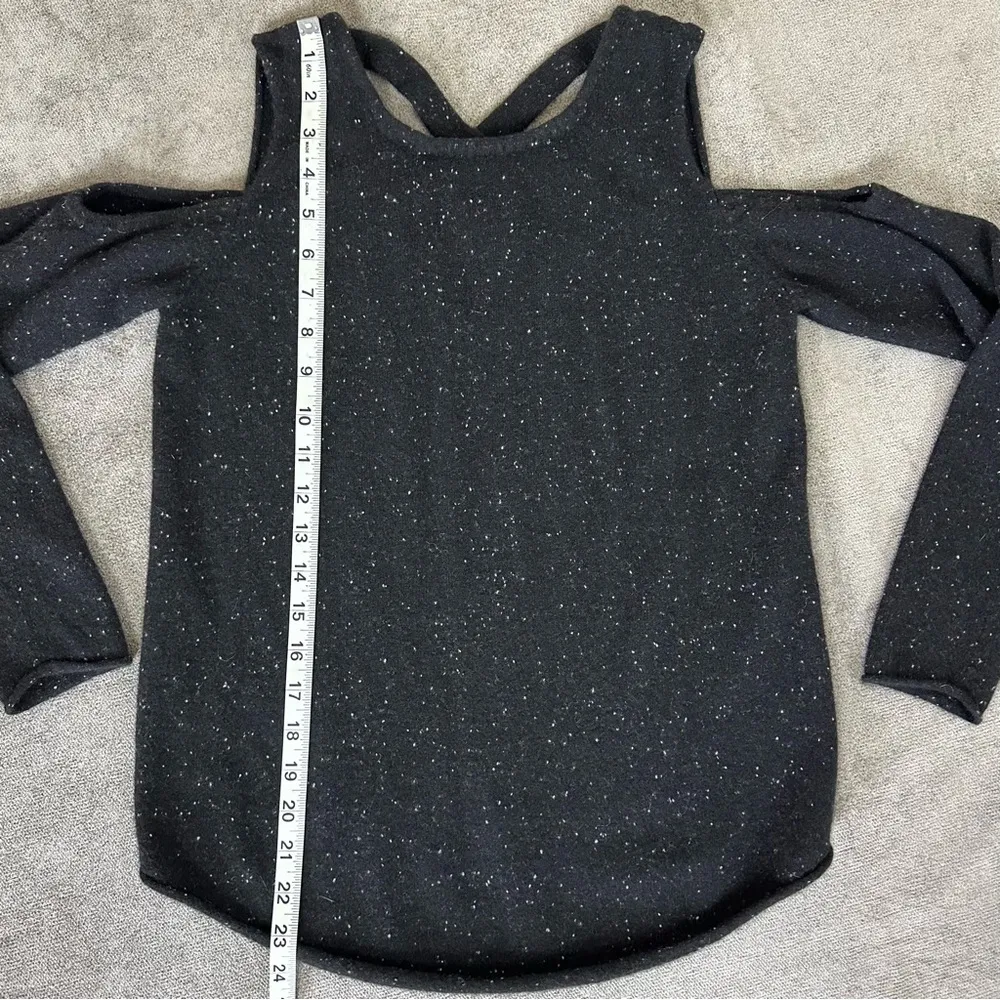 GENERATION LOVE Black Cold Shoulder Cashmere Sweater Size S - Image 7