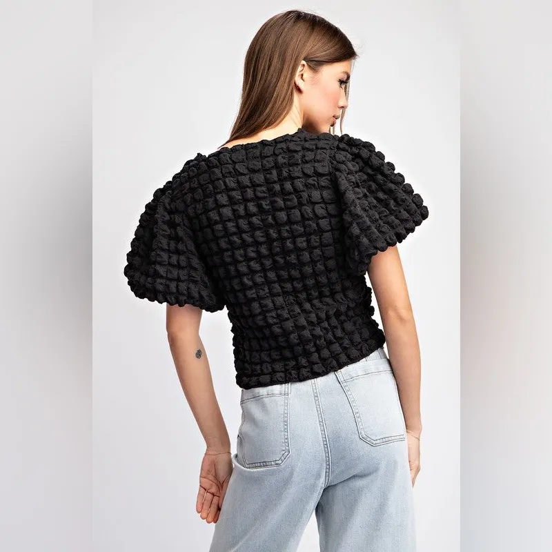 NWT MUSE Republic Clothing Popcorn Top In Black Size M - Image 4