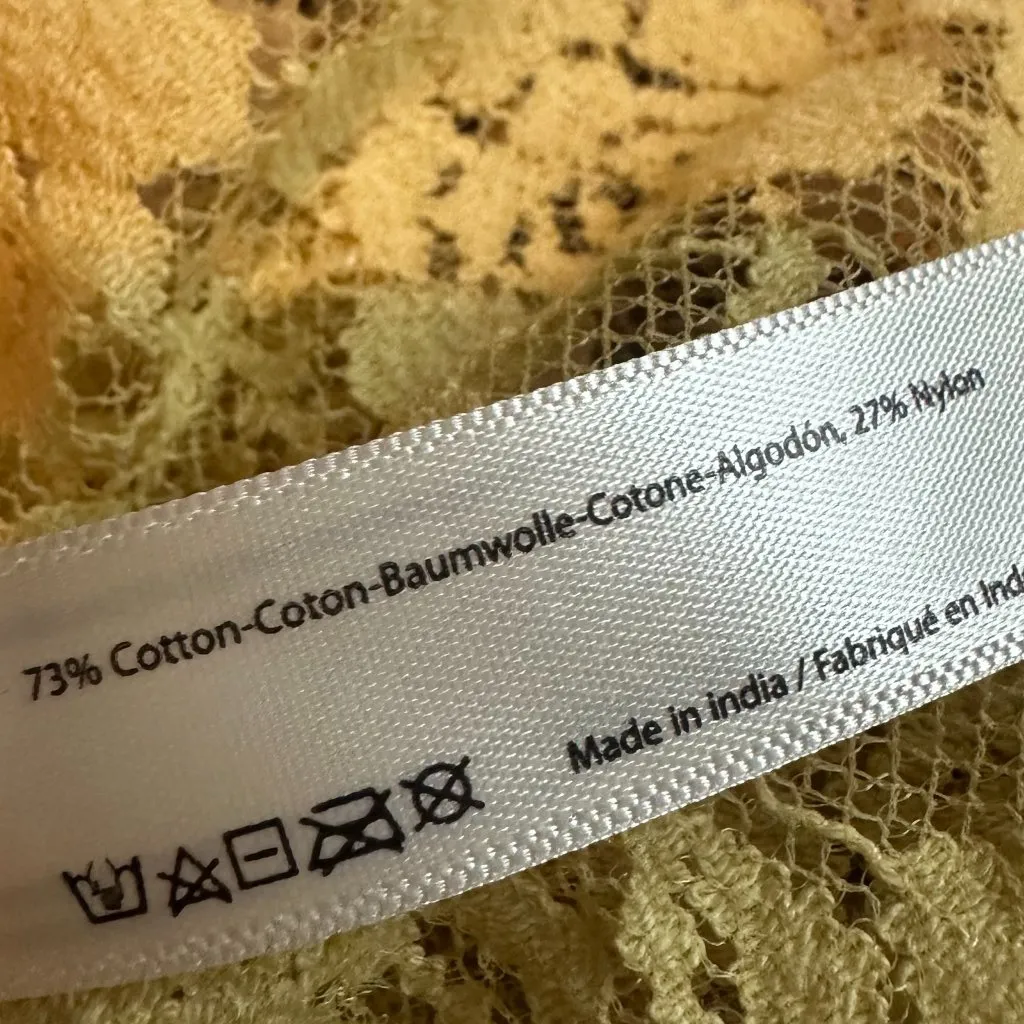 Free People FP One Solene Creme Peach High Low Maxi Skirt Stretch Lace Med NWT - Image 14