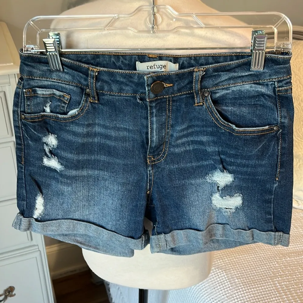 Denim Jean Shorts Refuge Womens 4 Comfy - Image 2