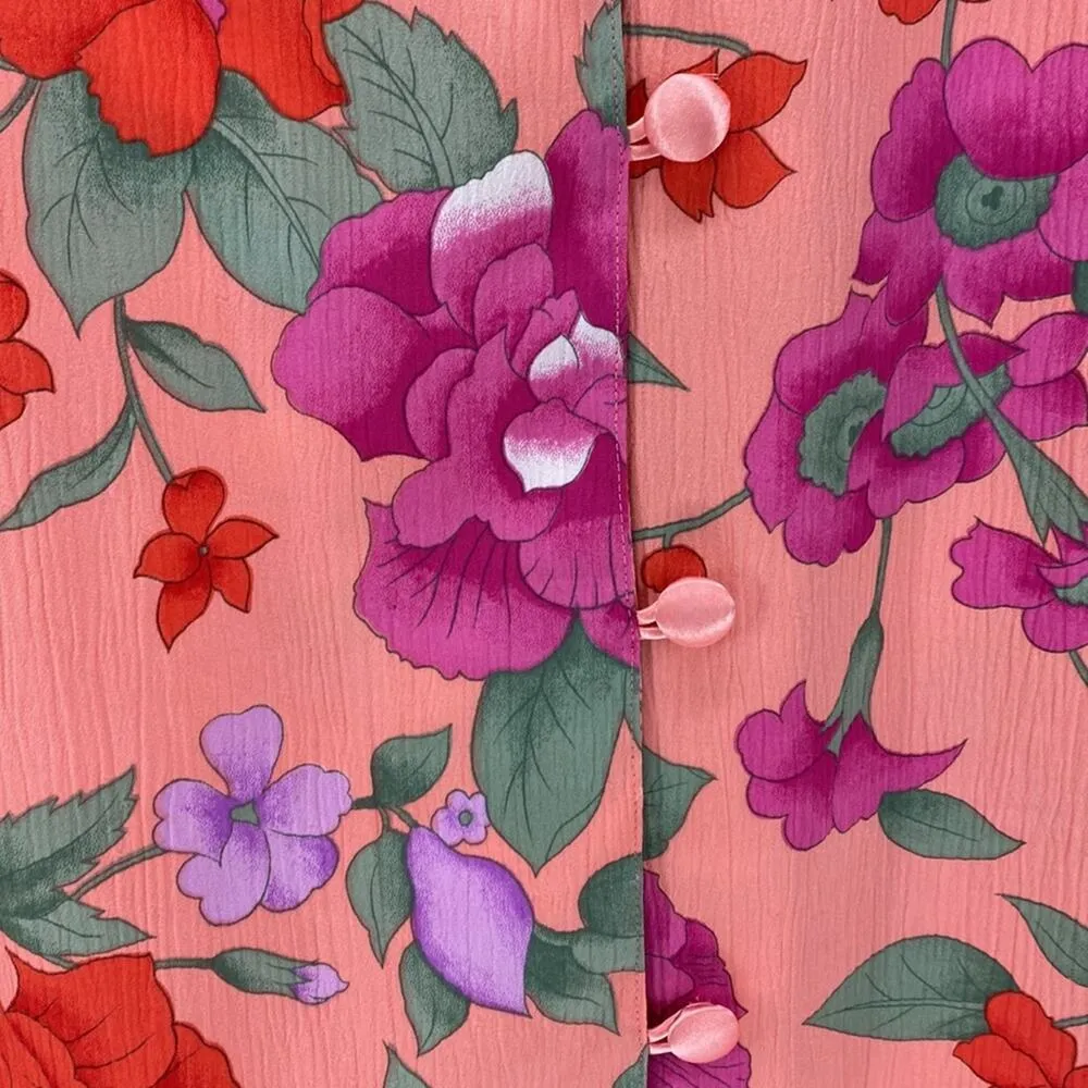 Vintage Victoria’s Secret Gold Label Pink Floral Night Shirt Pajama oversized S - Image 5