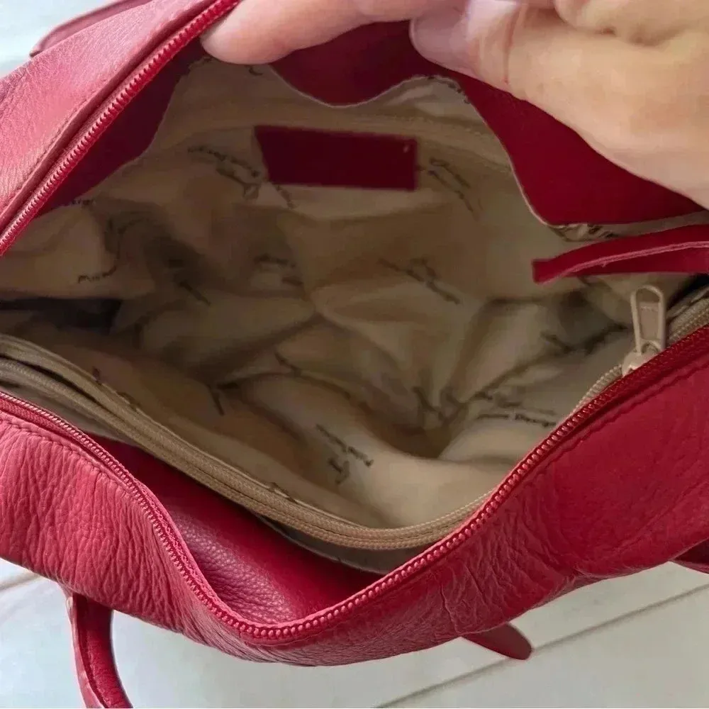 Michael Rome Genuine leather Red Shoulder bag purse - Image 8