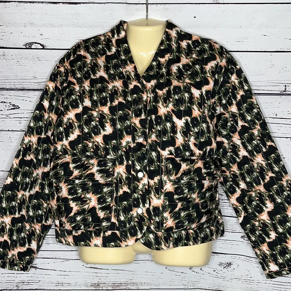 Rachel Comey NWT Size M Crayon Leopard Camouflage Button Front Quilted Jacket - Image 2