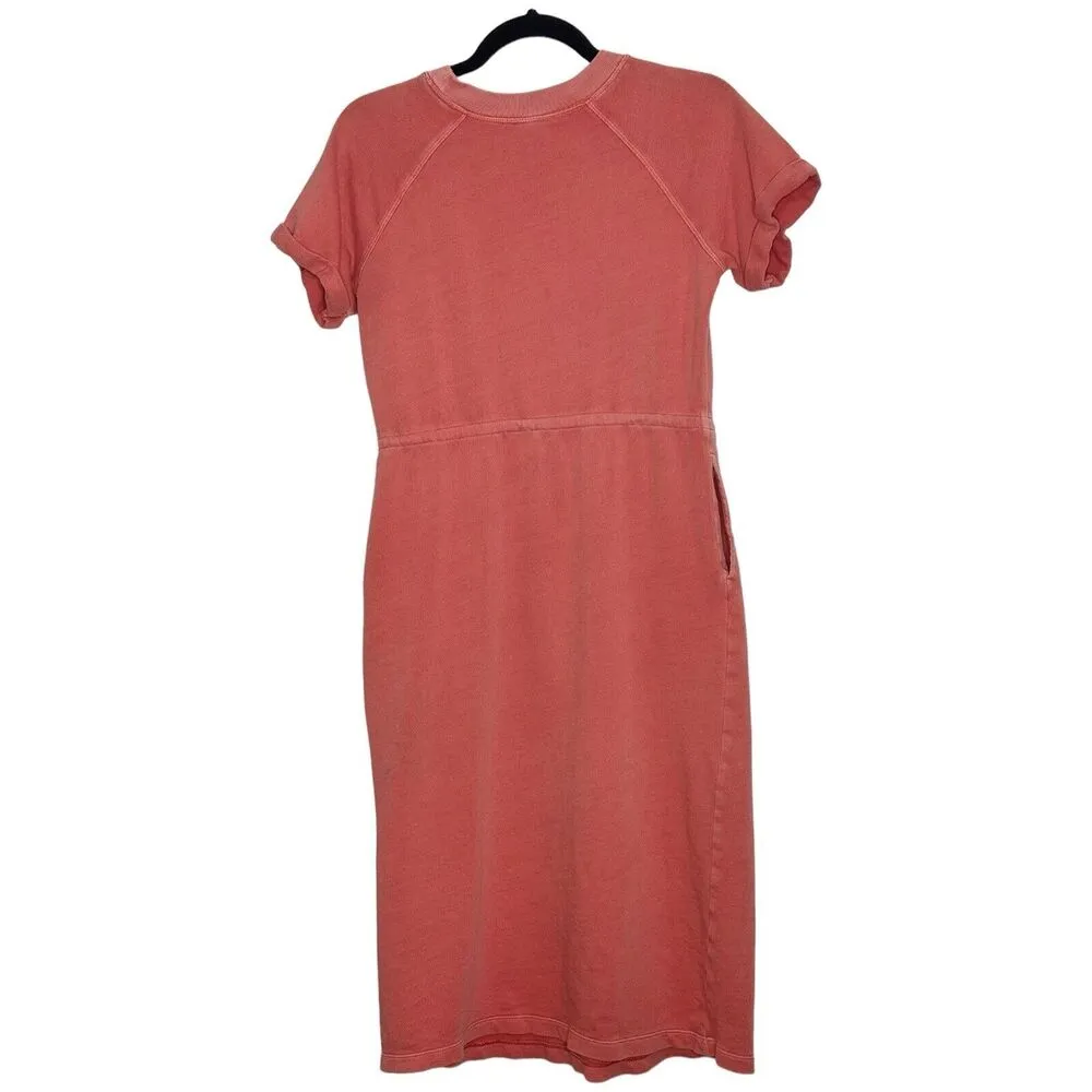 Old Navy Washed Coral Short Sleeve Sporty Sweatshirt Midi Dress Size XS - Image 2