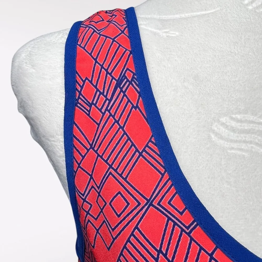 Atina Cristina Racerback Split Back Tank Top Orange Blue XS - Image 8