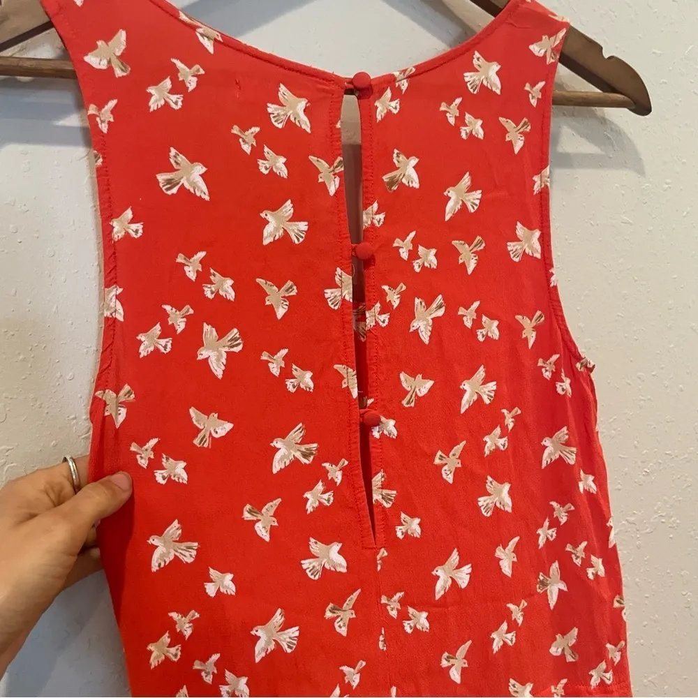 UO Cooperative Coral Bird Print Tunic Dress - Image 6