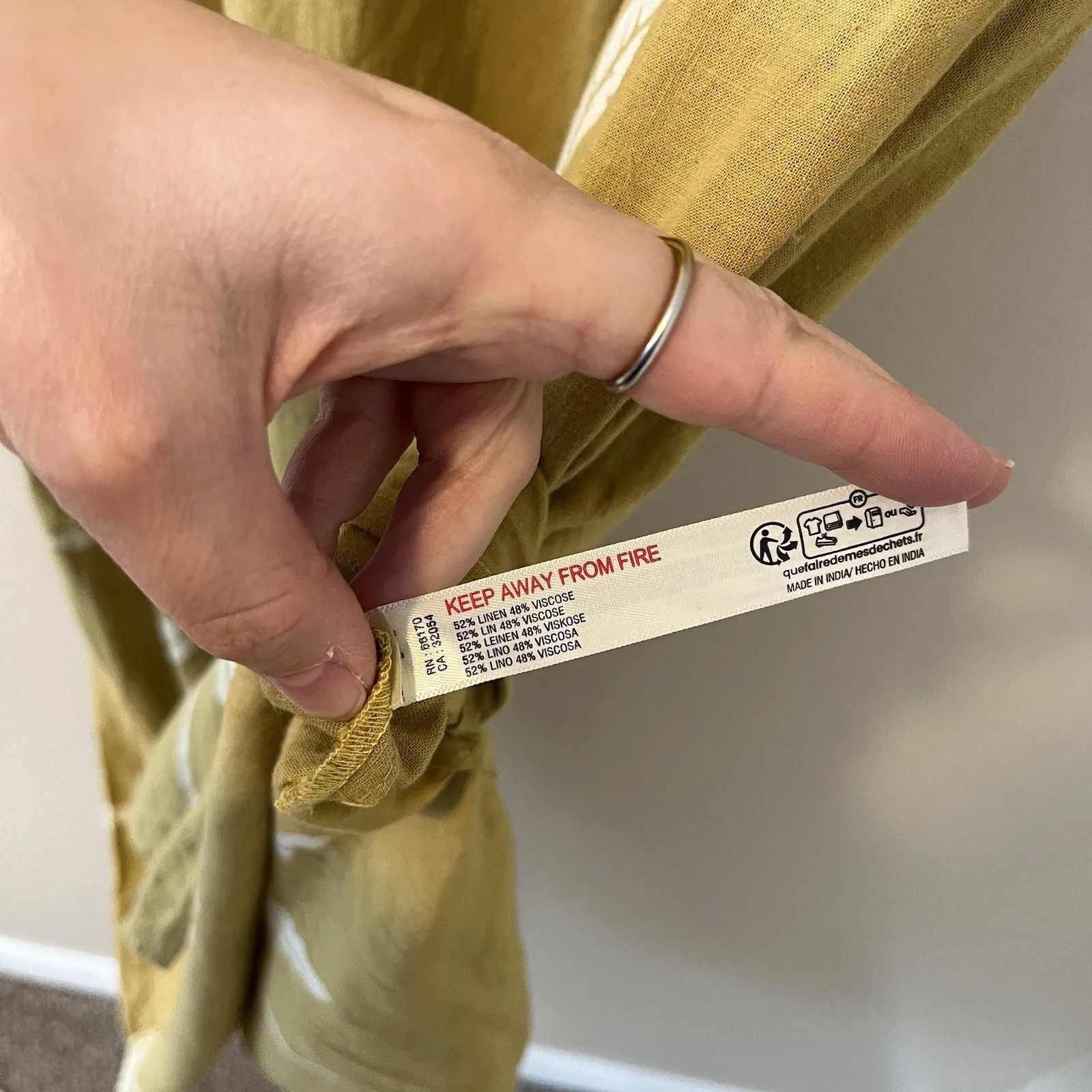 Celandine Dress Anthropologie Drop Waist Chartreuse Linen Beach Palm Resort M - Image 12