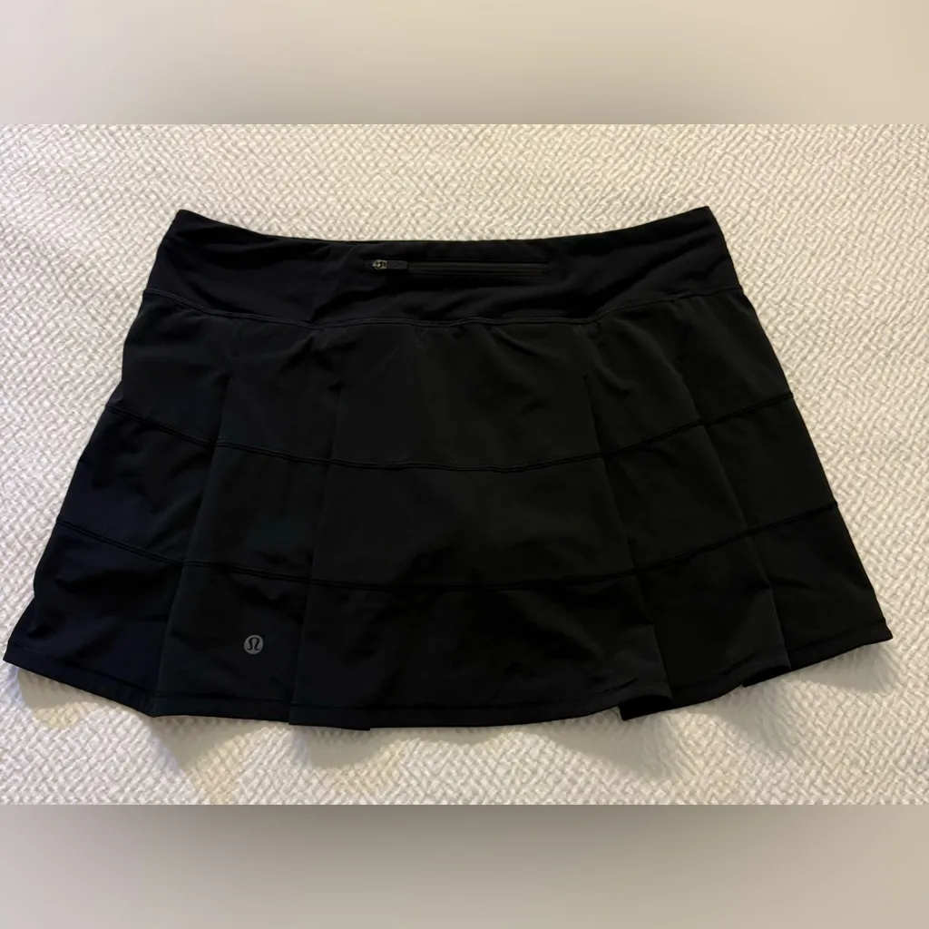 Lululemon Pace Rival Skirt Tennis Pickleball Golf Tall 15” Black Size 10 Pockets - Image 8