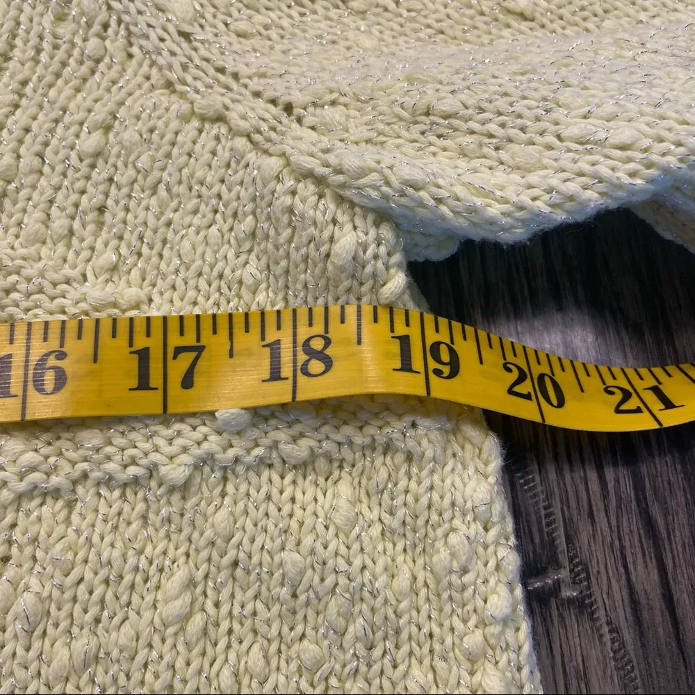 Chicos Sweater Womens 2 Pullover Yellow Long Sleeve Asymmetric Popcorn … - Image 5