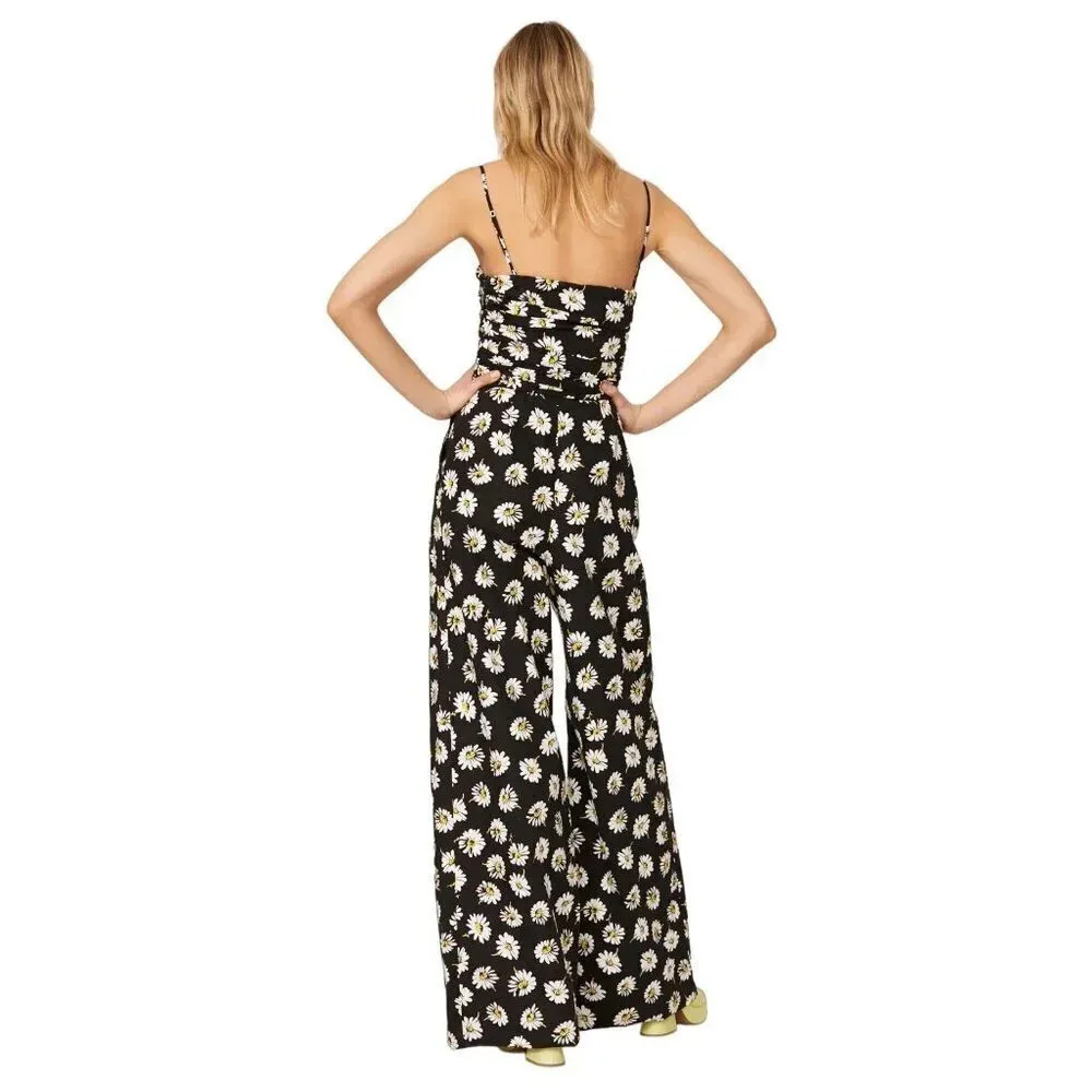 MSGM Tuta Jumpsuit in Black Floral 46 12 Floral Poplin Outfit Womens - Image 2