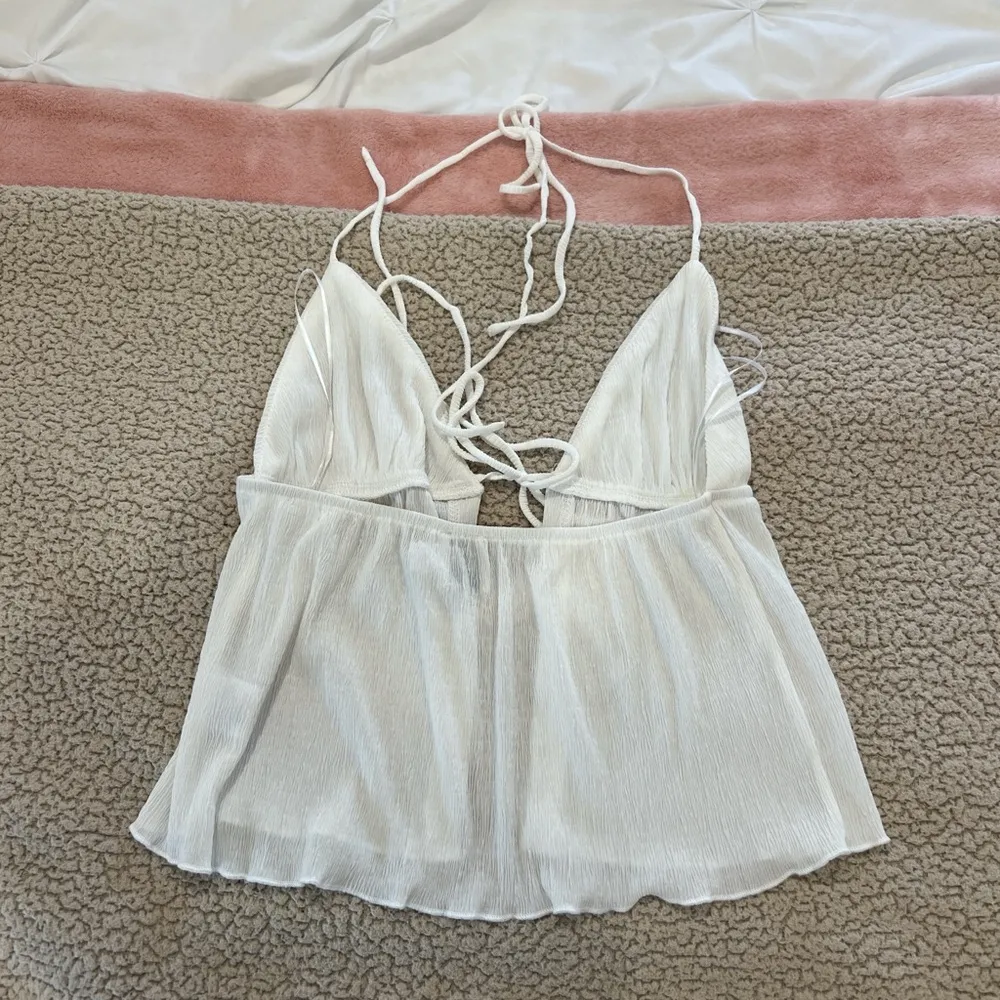 white halter neck with adjustable straps - Image 3