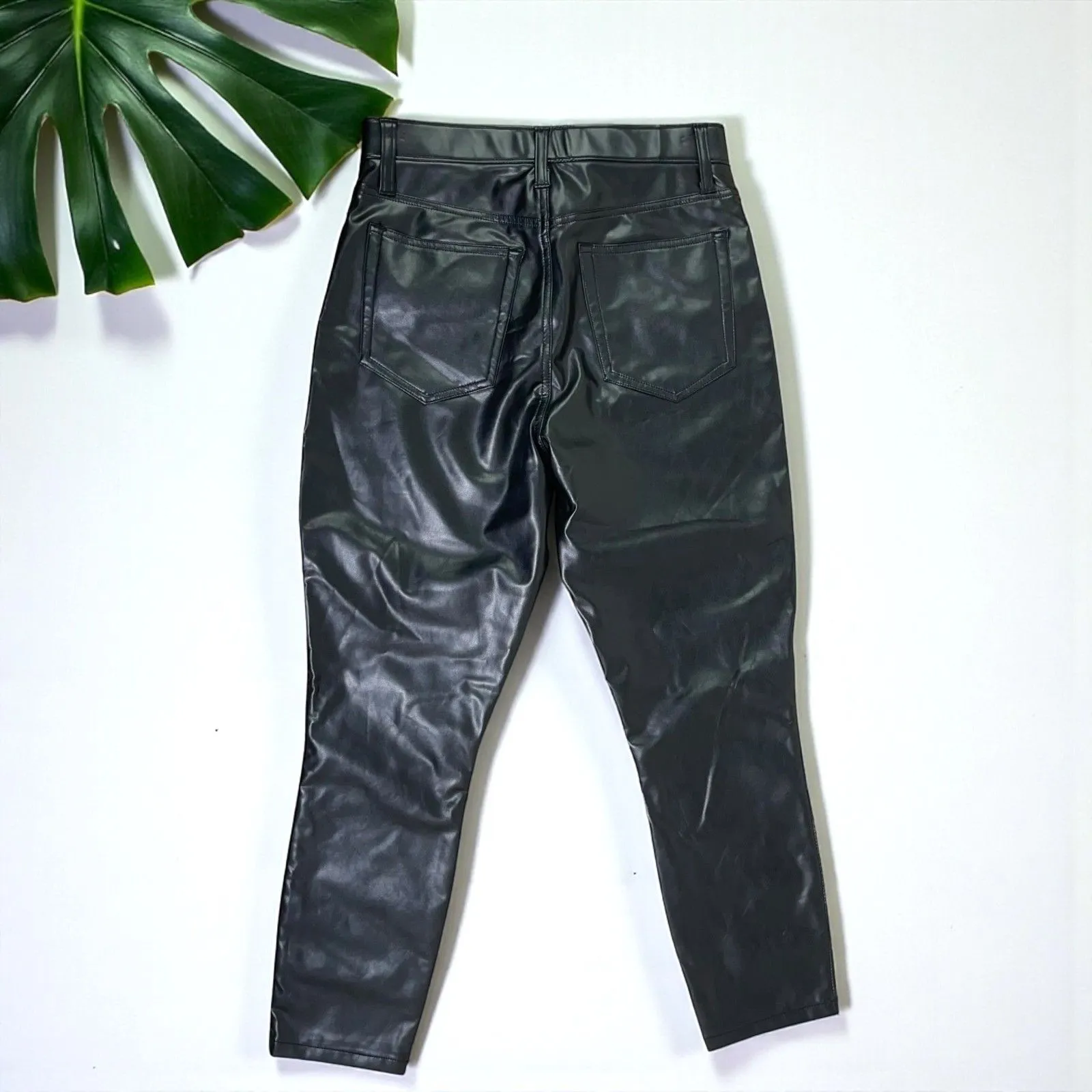 🆕 Abercrombie & Fitch Skinny High Rise Pants in Vegan Leather - Image 7