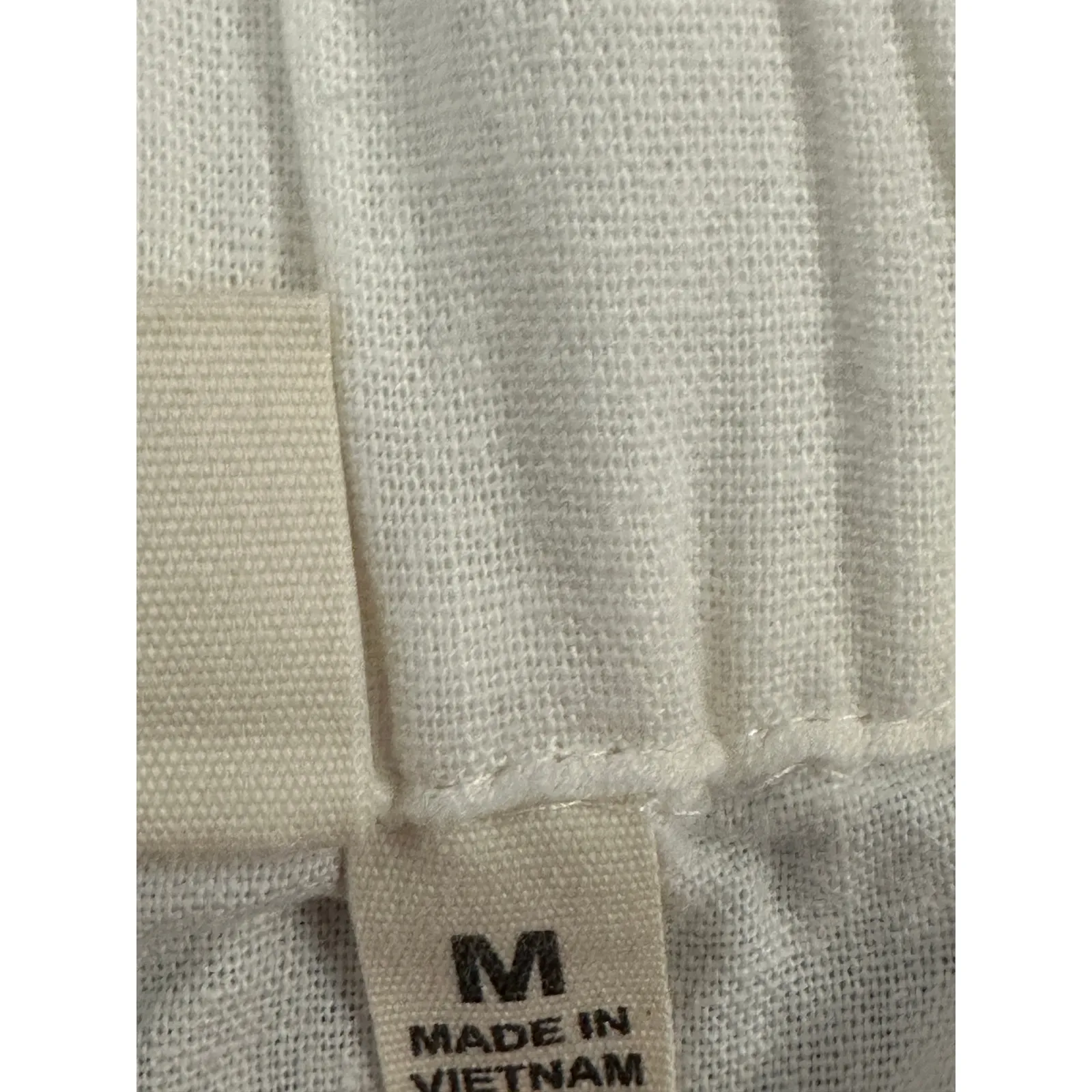 Land N Sea White Linen Blend Tie Casual Pants Women Size M Coastal Lagenlook Size M - Image 7