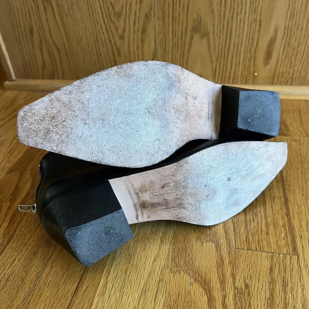 Wal & Pai Los Angeles Black Leather Ankle Boots Zipper‎ Back Women SZ 6.5 Brazil - Image 7