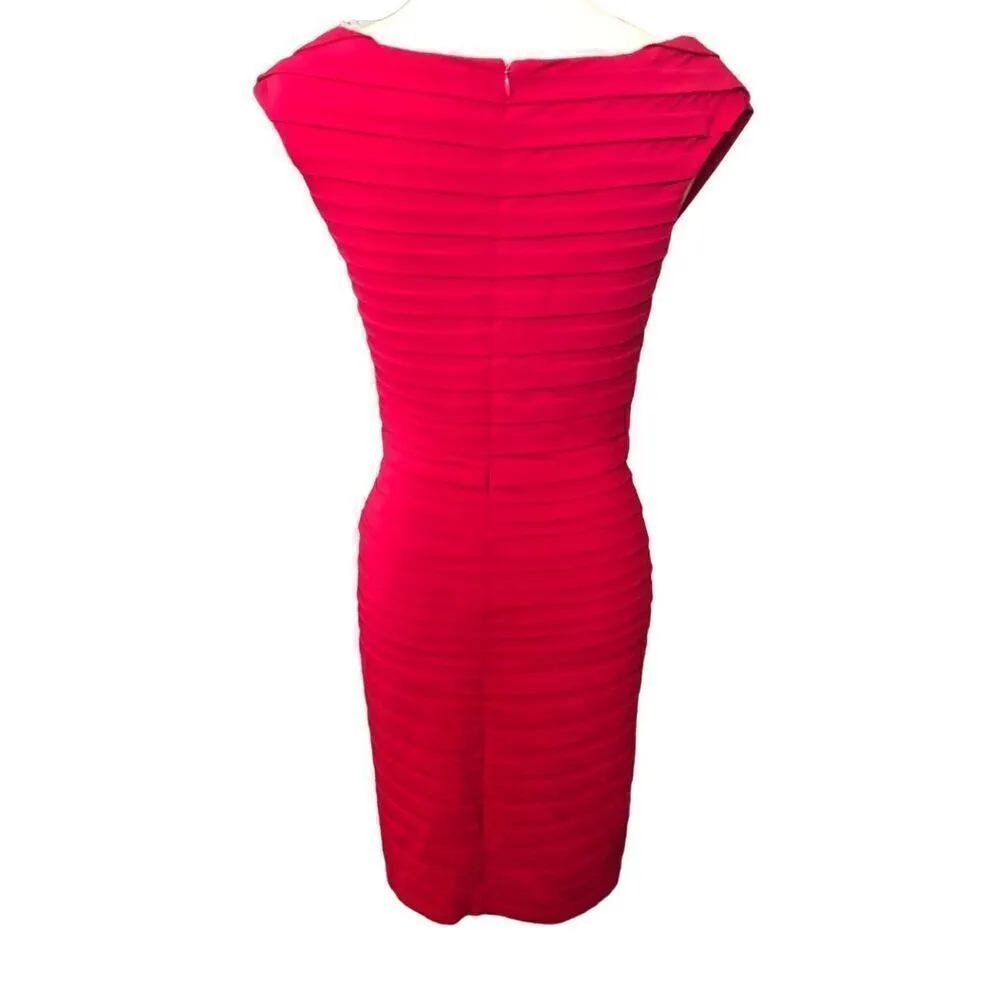 Tadashi Collection Berry Raspberry Flutter Bandage Sweetheart Neck Size M - Image 8