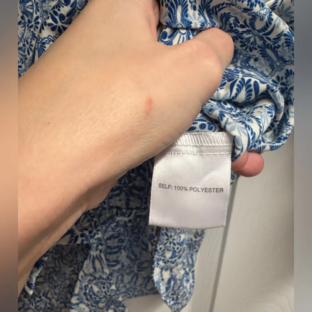 Rose + Olive Patterned Button Down 3/4 Sleeve Blouse Size 3X - Image 3