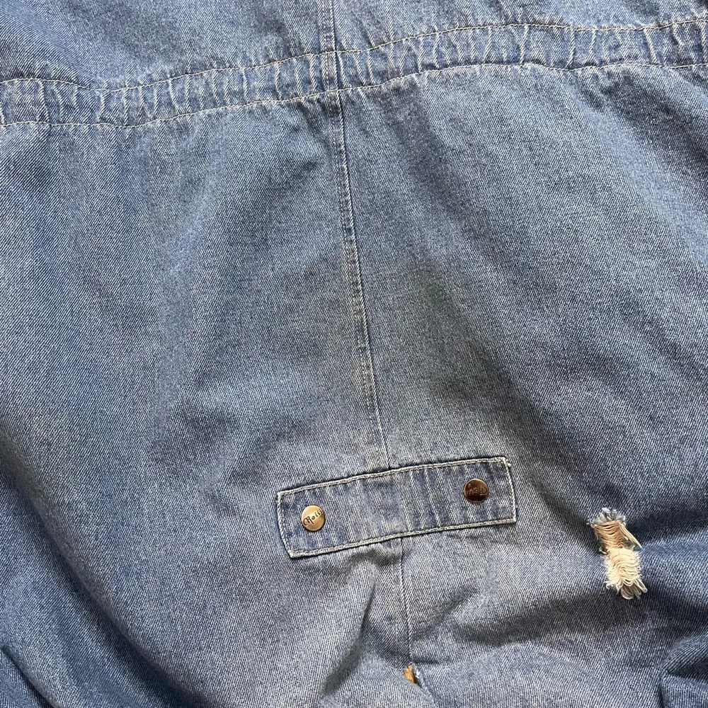 Penny Lane Coat Denim Jacket Parka w/Faux Fur Trim Y2K XL 1X 2X 3X 3XL Brown - Image 7