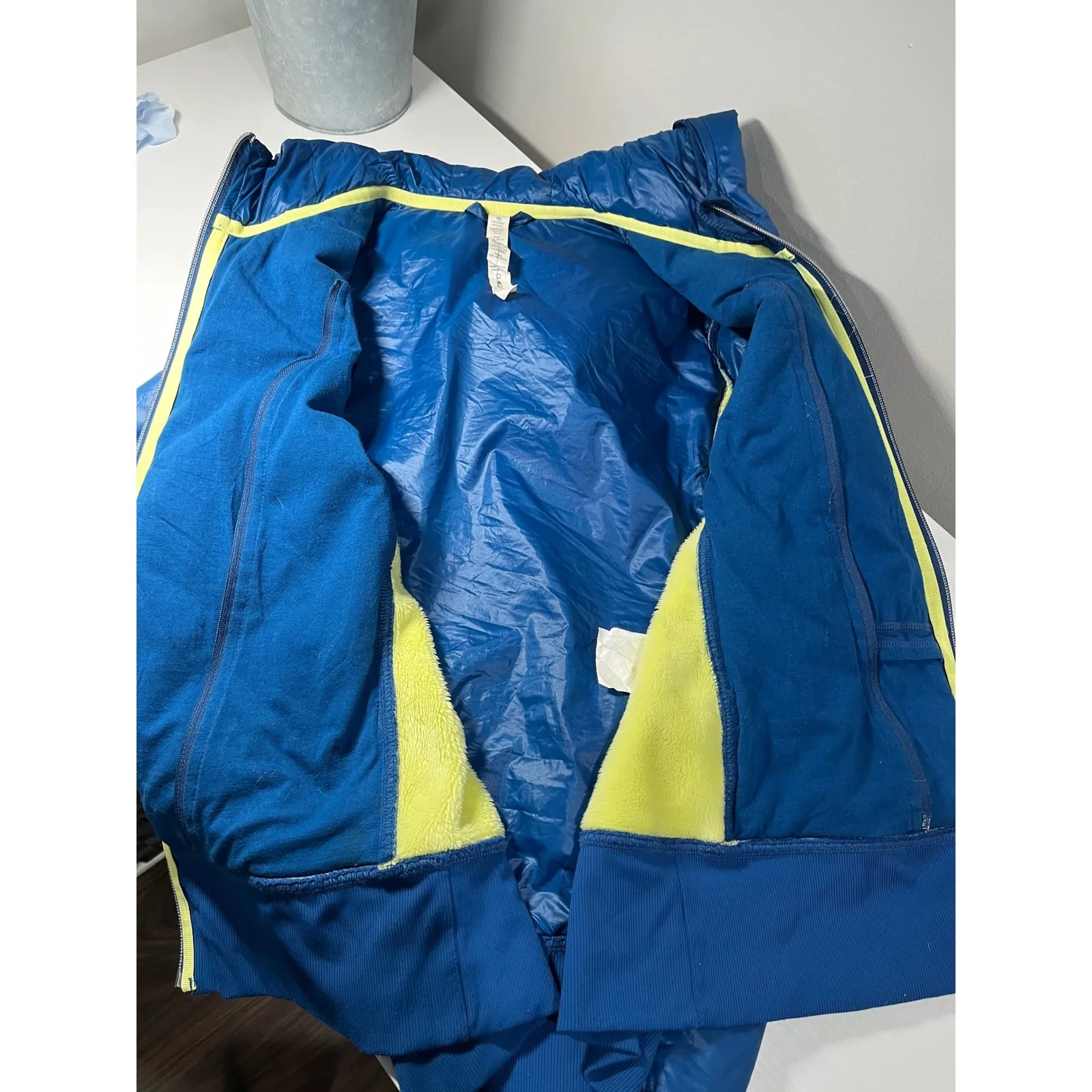 Lululemon Athletica Womens Uba Hoodie Jacket Beaming Blue Clarity Yellow Size 6 - Image 13