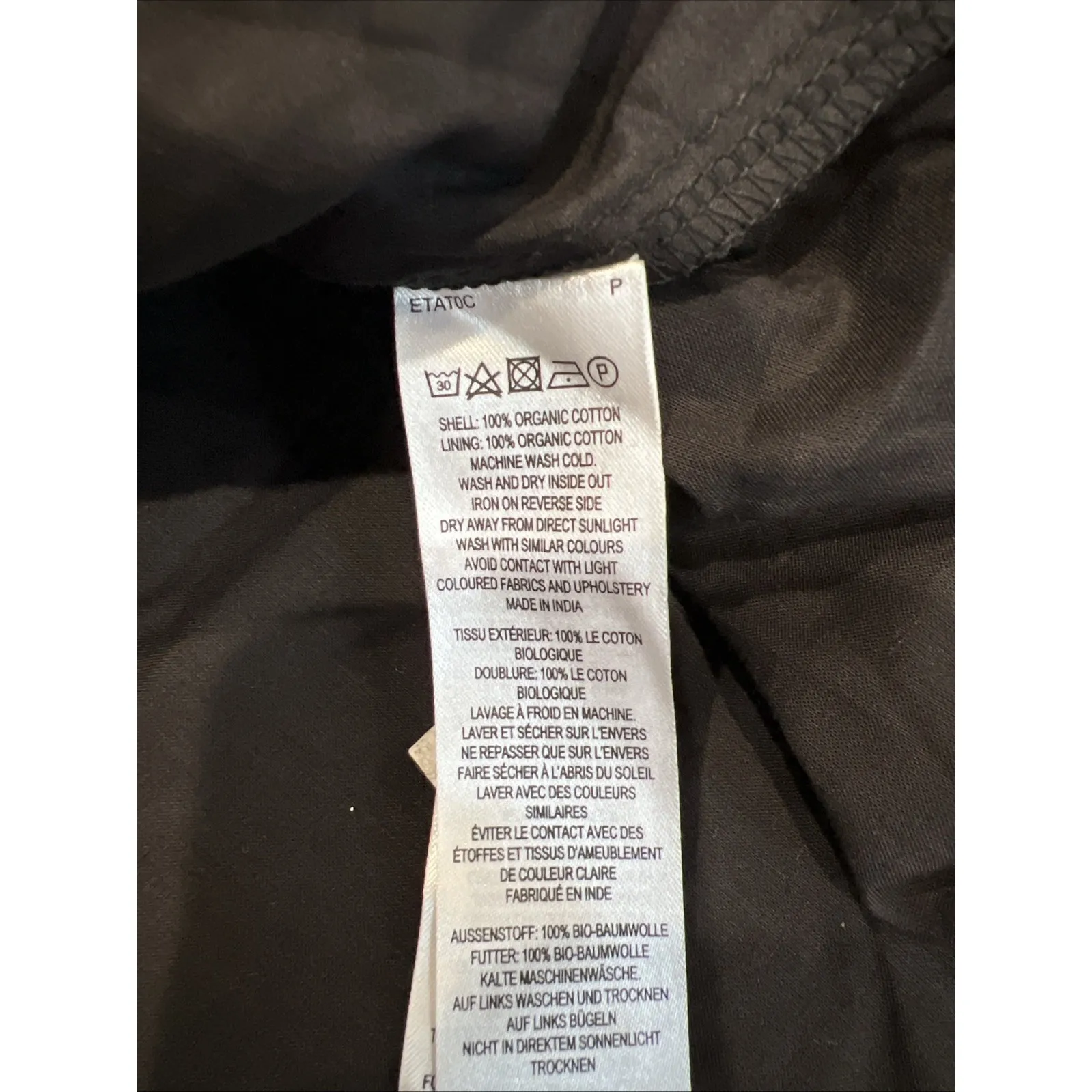 French Connection Rhodes Poplin Black Organic Cotton Mini Dress Minimalist LBD - Image 9