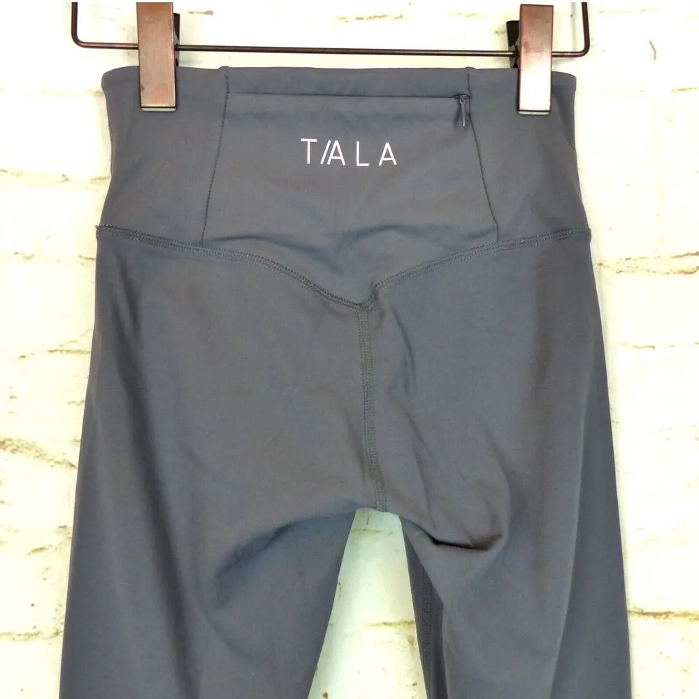 TALA SkinLuxe High Waisted Full Length Leggings Womens XS Reg Tornado Grey Zip - Image 6