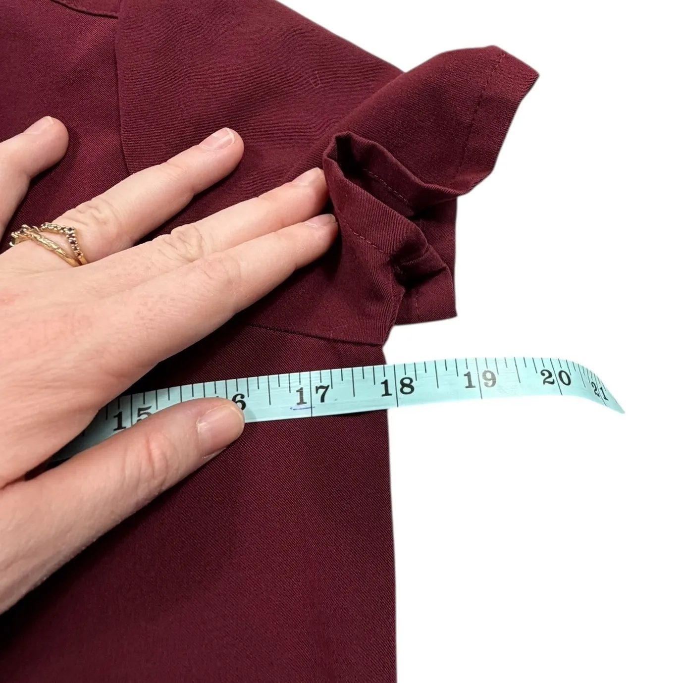 FIGS Casma Three Pocket Scrub Top XXS Burgundy Technical - Image 6