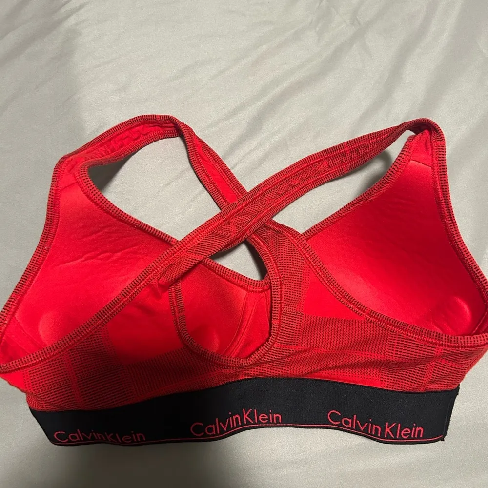 Calvin Klein Vibrant Red Sports Bra - Image 2