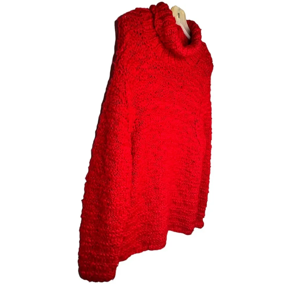 Chunky Red Turtleneck‎ Sweater Size L - Image 3