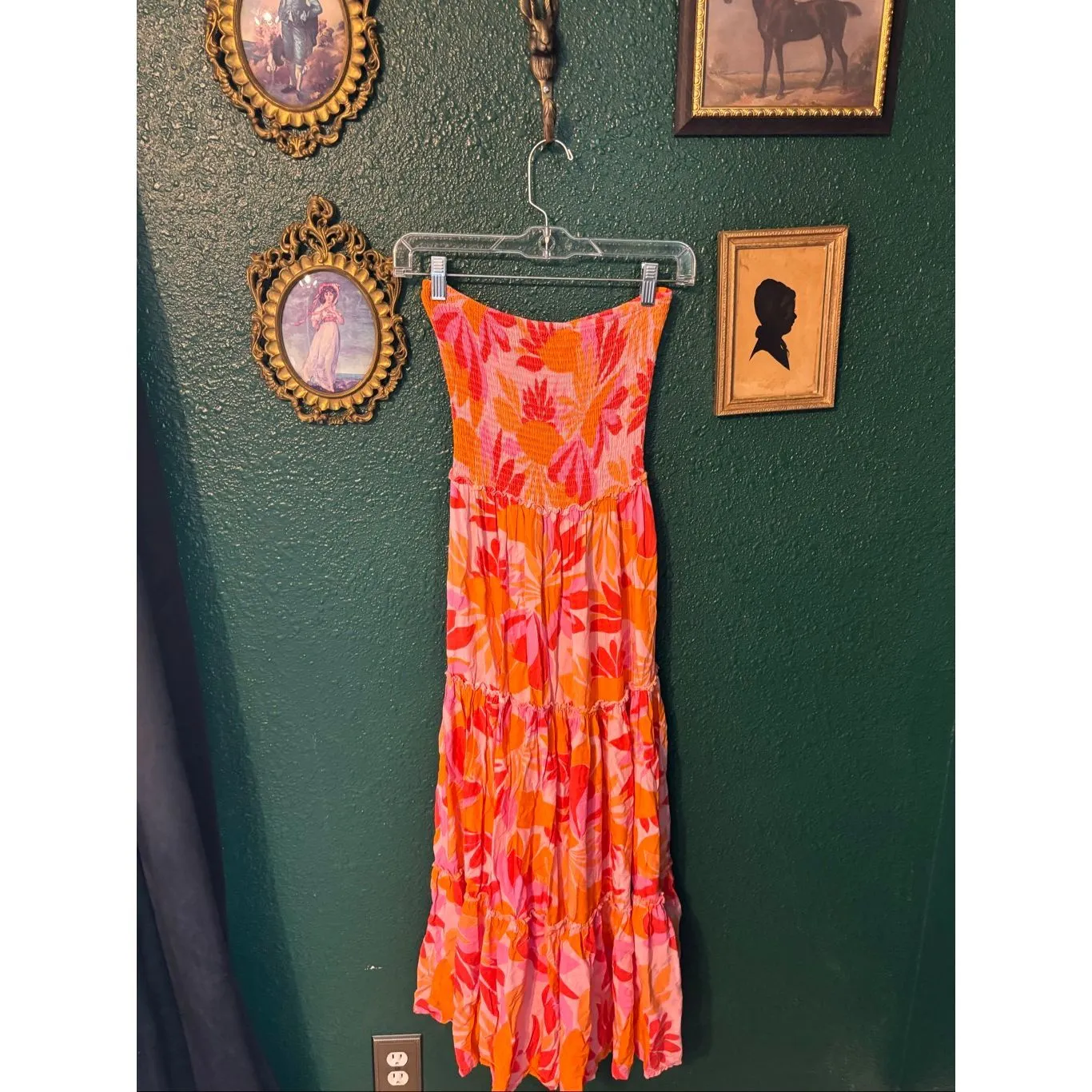 Abel the Label Rumi Strapless Maxi Dress Floral Smocked Anthropologie Size Mediu - Image 2