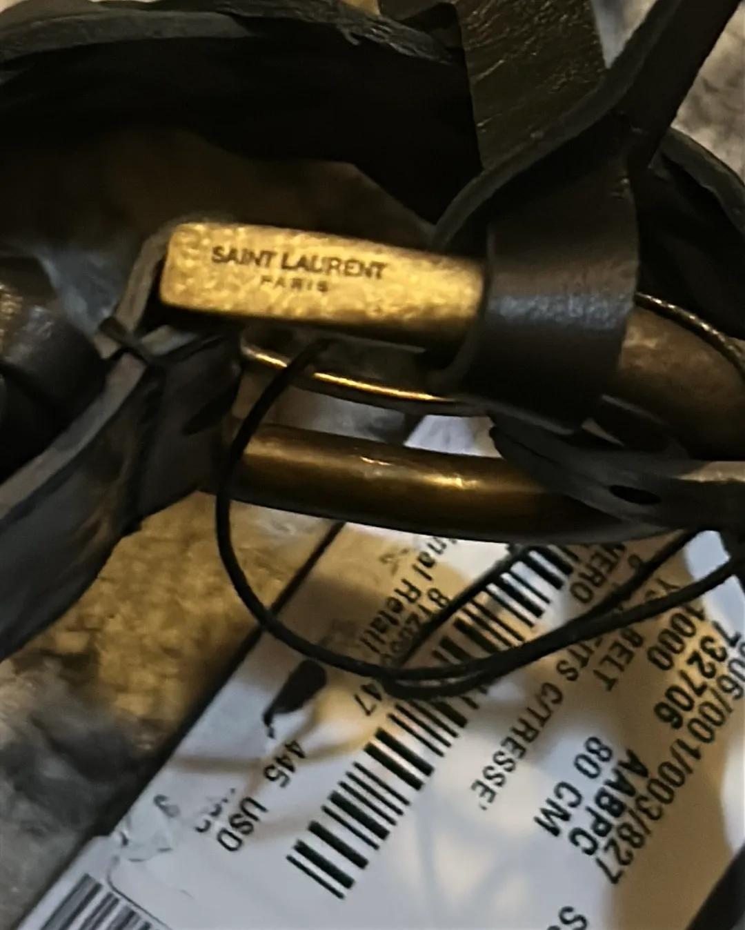 Braided Leather Belt Black Size 80 - Image 6