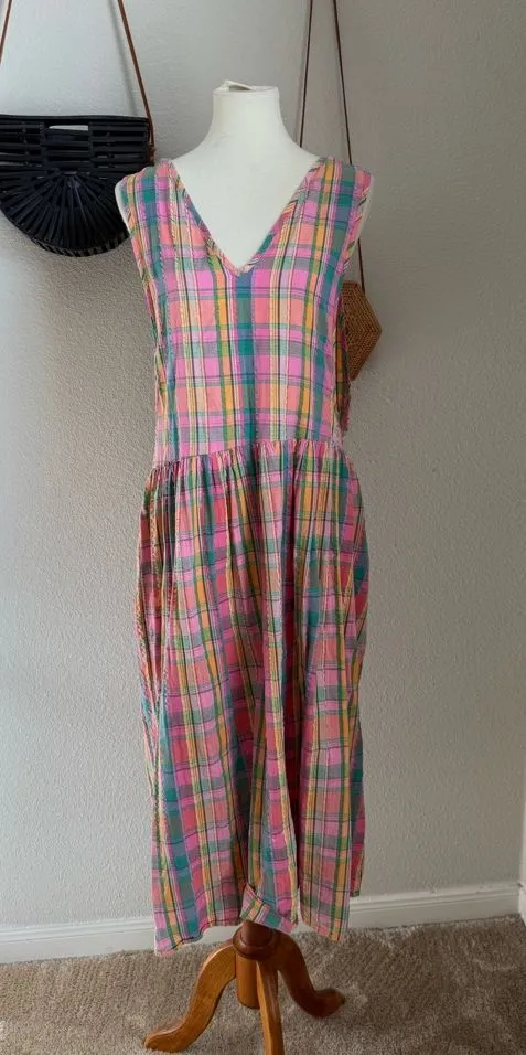 1970s Vintage Mandy Malone Plaid Sleeveless Maxi Dress Pink Size M - $39  (67% Off Retail) - From RackofClothin