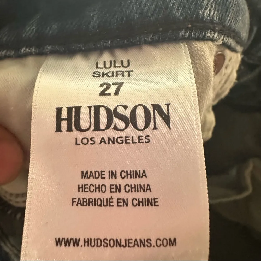 HUDSON LULU RAW HEM MINI JEAN SKIRT IN VROOM BLUE WASH 27 FRAYED - Image 6